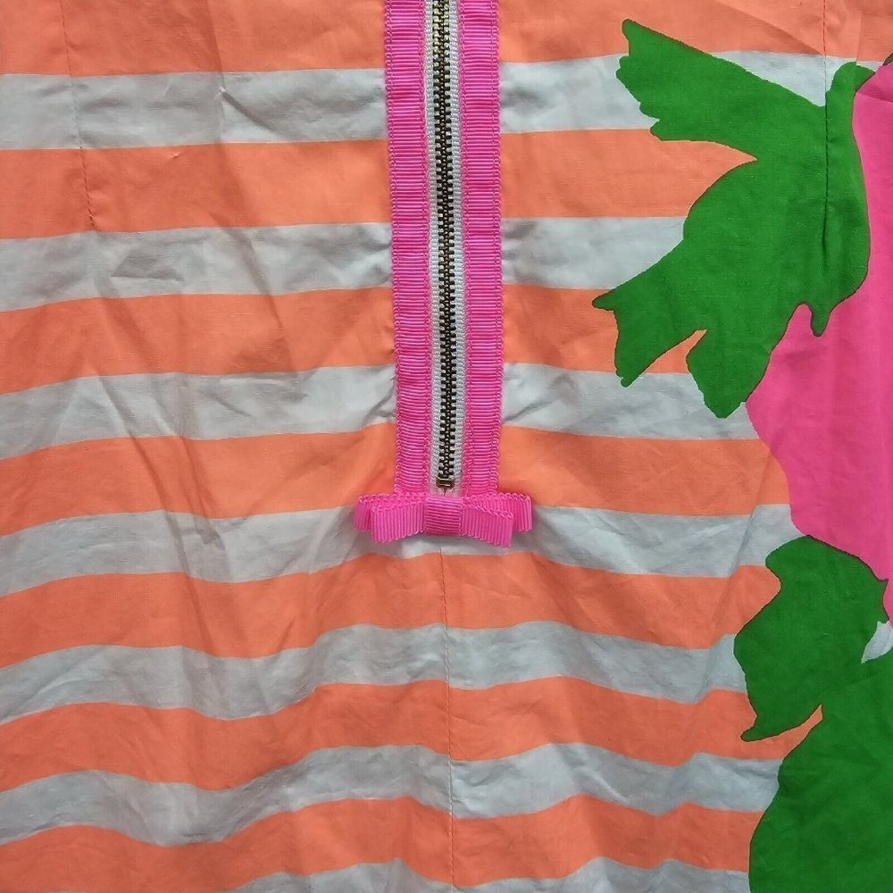 Lilly Pulitzer Sleeveless Delia Dress Sz 4 Sunrise Orange Wild Flowers Sweet Tea - Picture 3 of 10